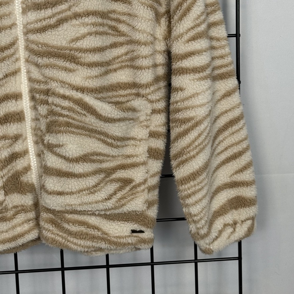 Billabong Scenic Route Wubby Fleece Jacket Womens‎ M Medium Beige Zebra Print - Picture 3 of 10